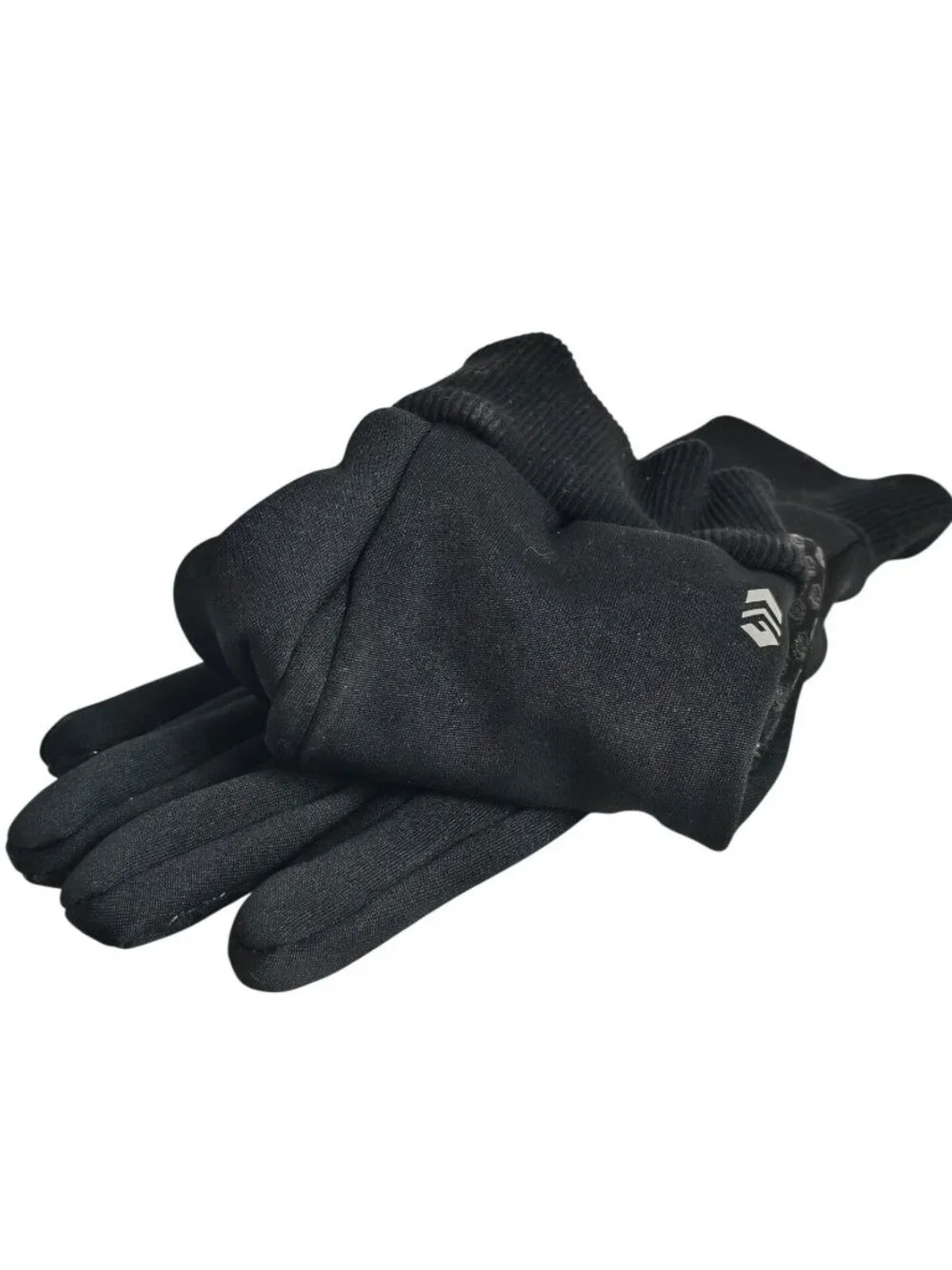 Womens Winter Gloves Black Touchscreen Fingers Thermal Grip Gloves Ribbed Cuffs